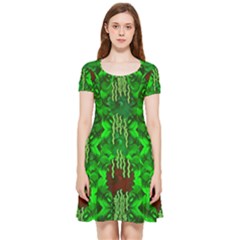 Forest Of Colors And Calm Flowers On Vines Inside Out Cap Sleeve Dress by pepitasart
