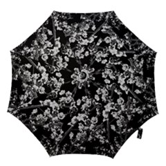 Fleurs De Cerisier Noir & Blanc Hook Handle Umbrellas (large) by kcreatif