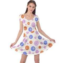 Multicolored Circles Cap Sleeve Dress by SychEva