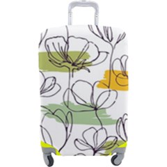 Flower Line Art Color Seamless Pattern Luggage Cover (large) by Kizuneko