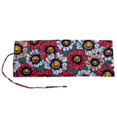 Daisy Colorfull Seamless Pattern Roll Up Canvas Pencil Holder (s) by Kizuneko