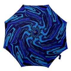 Blue Vivid Marble Pattern 16 Hook Handle Umbrellas (small) by goljakoff