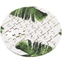 Green banana leaves Wooden Puzzle Round View3