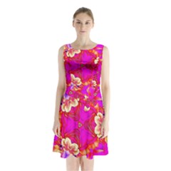 Newdesign Sleeveless Waist Tie Chiffon Dress by LW41021