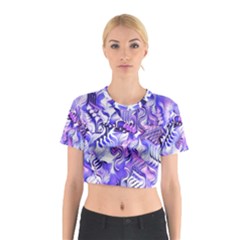 Weeping Wisteria Fantasy Gardens Pastel Abstract Cotton Crop Top by CrypticFragmentsDesign