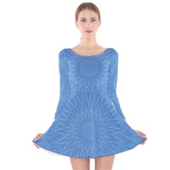 Blue Joy Long Sleeve Velvet Skater Dress by LW41021