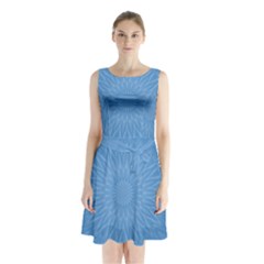 Blue Joy Sleeveless Waist Tie Chiffon Dress by LW41021