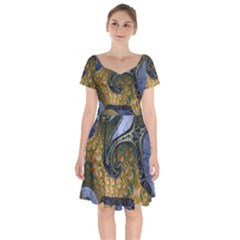 Sea Of Wonder Short Sleeve Bardot Dress by LW41021