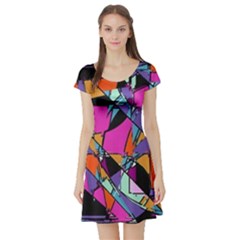 Abstract  Short Sleeve Skater Dress by LW41021