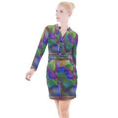 Prisma Colors Button Long Sleeve Dress by LW41021