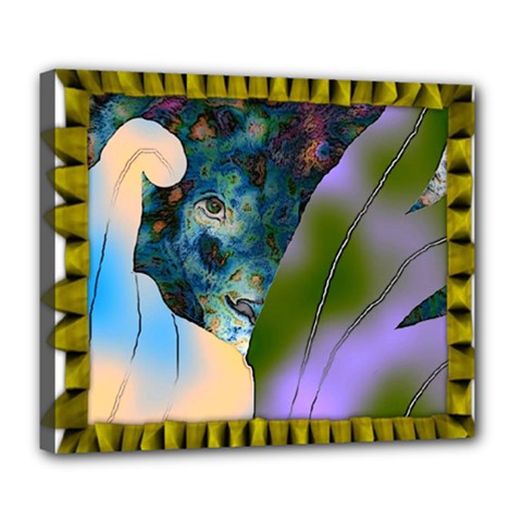 Jungle Lion Deluxe Canvas 24  X 20  (stretched) by LW41021