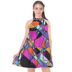 Abstract Halter Neckline Chiffon Dress  by LW41021