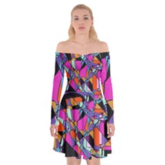 Abstract Off Shoulder Skater Dress by LW41021