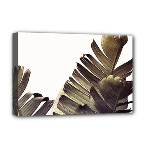 Vintage Banana Leaves Deluxe Canvas 18  X 12  (stretched) by goljakoff