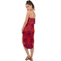 Red Rose Waist Tie Cover Up Chiffon Dress View2