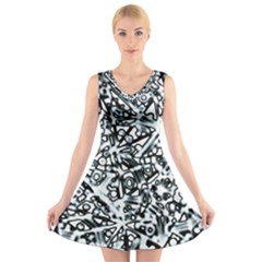 Beyond Abstract V-neck Sleeveless Dress by LW323
