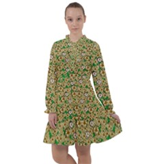 Florals In The Green Season In Perfect  Ornate Calm Harmony All Frills Chiffon Dress by pepitasart