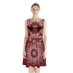 Redyarn Sleeveless Waist Tie Chiffon Dress by LW323