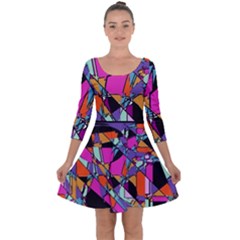 Abstract 2 Quarter Sleeve Skater Dress by LW323
