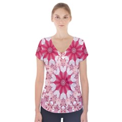 Diamond Girl Short Sleeve Front Detail Top by LW323
