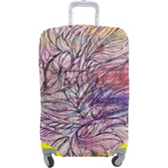 Mixed Media Leaves Luggage Cover (large) by kaleidomarblingart
