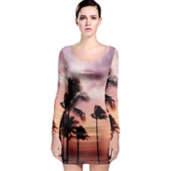 Palm Trees Long Sleeve Bodycon Dress by LW323