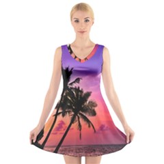 Ocean Paradise V-neck Sleeveless Dress by LW323