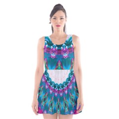 Peacock Scoop Neck Skater Dress by LW323