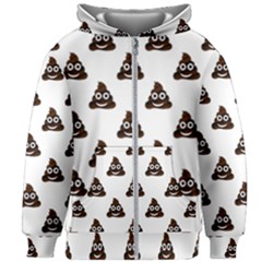 Happy Poo Pattern, Funny Emoji, Emoticon Theme, Vector Kids  Zipper Hoodie Without Drawstring by Casemiro