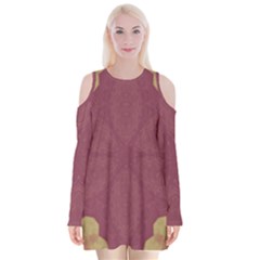 Misty Rose Velvet Long Sleeve Shoulder Cutout Dress by LW323