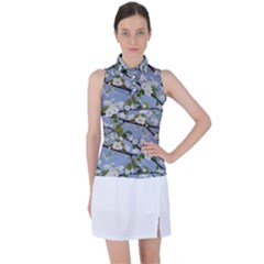 Pear Branch With Flowers Women s Sleeveless Polo Tee by SychEva