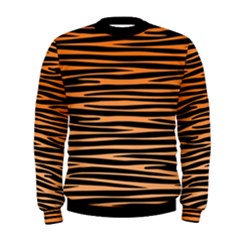 Tiger Stripes, Black And Orange, Asymmetric Lines, Wildlife Pattern Men s Sweatshirt by Casemiro