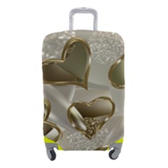   Golden Hearts Luggage Cover (small) by Galinka