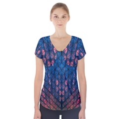 Abstract3 Short Sleeve Front Detail Top by LW323