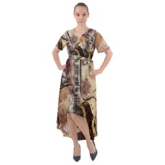 Guitar Front Wrap High Low Dress by LW323