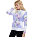 Minimal Purble Floral Marble A Women s Lightweight Drawstring Hoodie View2