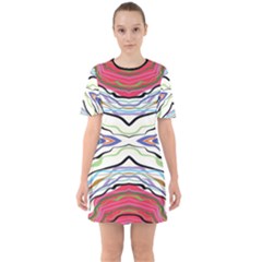 Bohemian Colorful Pattern B Sixties Short Sleeve Mini Dress by gloriasanchez