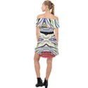 Bohemian Colorful Pattern B Off Shoulder Chiffon Dress View2