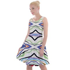 Bohemian Colorful Pattern B Knee Length Skater Dress by gloriasanchez