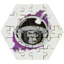 Purple spacemonkey Wooden Puzzle Hexagon View1