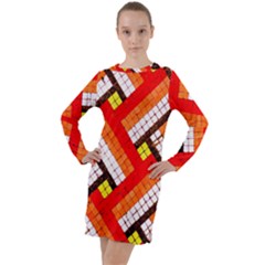 Pop Art Mosaic Long Sleeve Hoodie Dress by essentialimage365