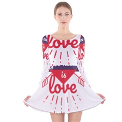 All You Need Is Love Long Sleeve Velvet Skater Dress by DinzDas