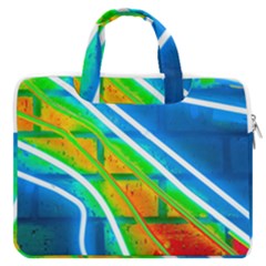 Pop Art Neon Wall Macbook Pro Double Pocket Laptop Bag (large) by essentialimage365