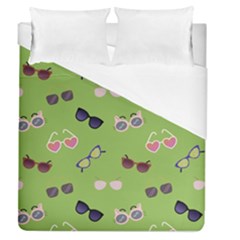 Sunglasses Funny Duvet Cover (queen Size) by SychEva