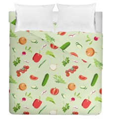 Seamless Pattern With Vegetables  Delicious Vegetables Duvet Cover Double Side (queen Size) by SychEva