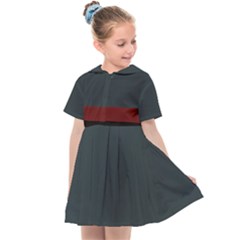 Navy Blue Red Stripe Crest Kids  Sailor Dress by Abe731