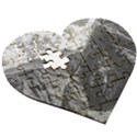 Machu Picchu Black And White Landscape Wooden Puzzle Heart View3