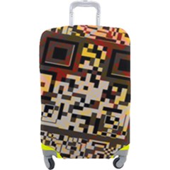 Root Humanity Bar And Qr Code Flash Orange And Purple Luggage Cover (large) by WetdryvacsLair