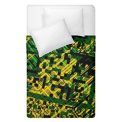 Root Humanity Bar And Qr Code Green And Yellow Doom Duvet Cover Double Side (single Size) by WetdryvacsLair