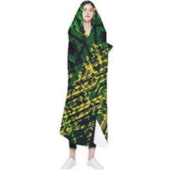 Root Humanity Bar And Qr Code Green And Yellow Doom Wearable Blanket by WetdryvacsLair